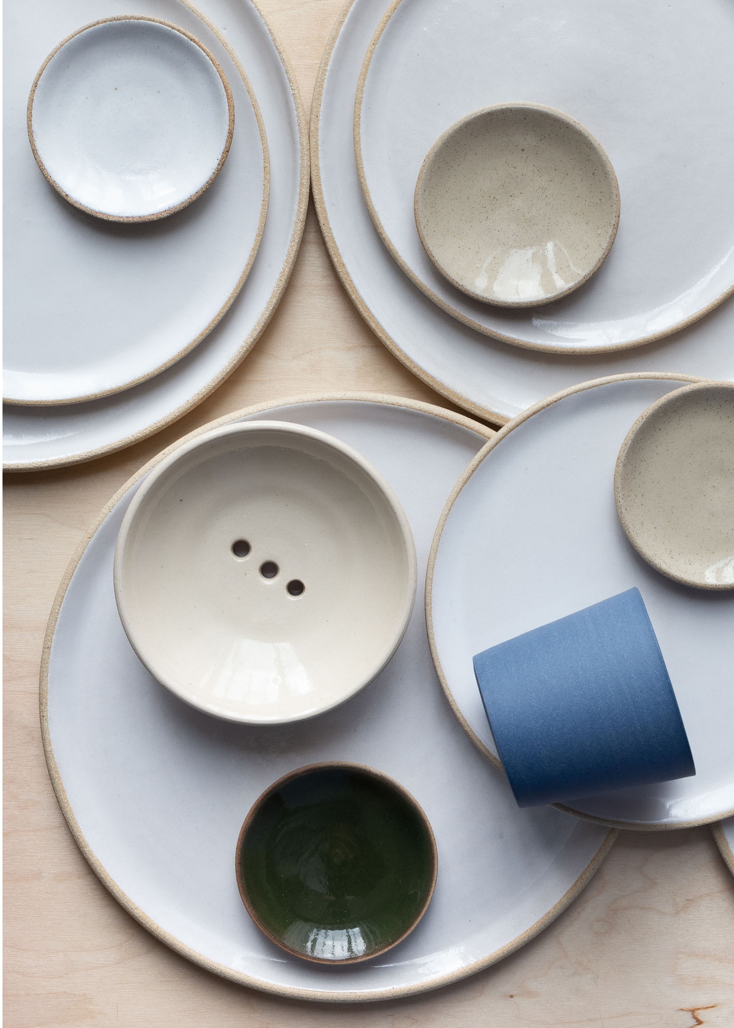 Variety of ceramics tablware